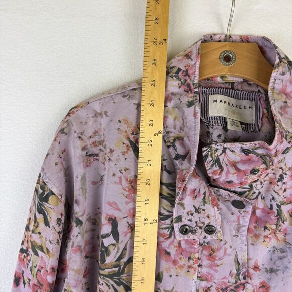 Anthropologie Marrakech Darcy Floral Jacket Lyocell Womens Large Lavender Purple - Picture 3 of 11